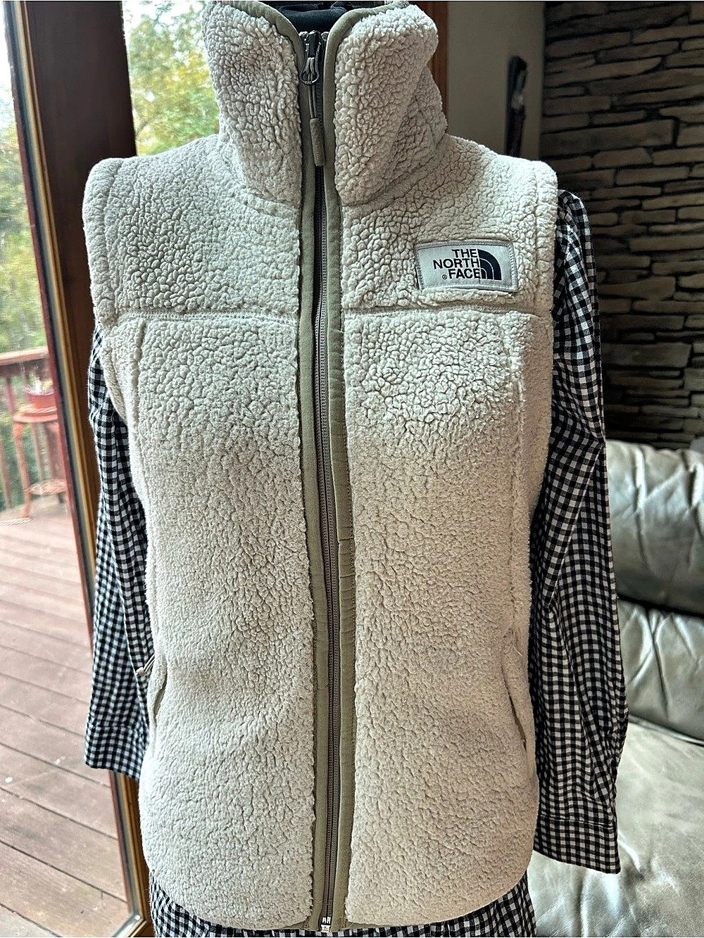 The North Face Osito Fleece Vest Gingham Size Small